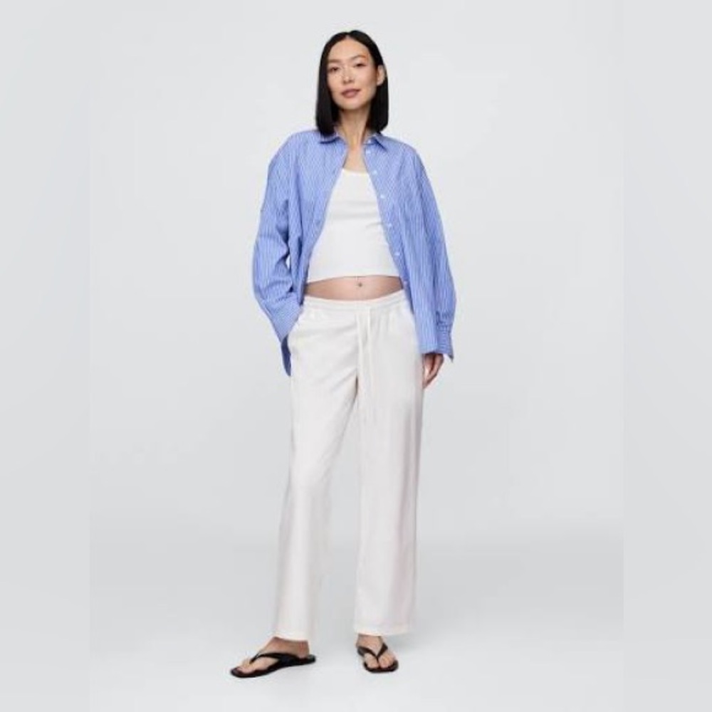 Gap Maternity Easy Wide-Leg Pants - White